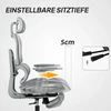 Aosom Biuro kėdė Ergonomiška darbo kėdė 66x64x114 cm Pilka tinklelio audinys