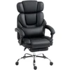 Aosom Biuro kėdė Ergonomiška reguliuojama pasukama kėdė 69x72x118 cm Juoda PU oda
