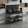 Aosom Darbo stalas Reguliuojamos lentynos 122x61x156 cm Juodas