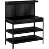 Aosom Darbo stalas Reguliuojamos lentynos 122x61x156 cm Juodas