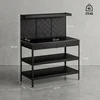 Aosom Darbo stalas Reguliuojamos lentynos 122x61x156 cm Juodas