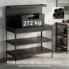 Aosom Darbo stalas Reguliuojamos lentynos 122x61x156 cm Juodas