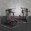 Aosom Daugiafunkcinė treniruočių stotis 225x175x200 cm juoda, plienas