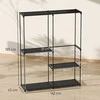 Aosom Drabužių kabykla 142x43x185 cm juoda, metalinis rėmas, su laikymo vieta