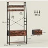 Aosom Drabužių kabykla su suoliuku batams, 80x30x180 cm, ruda, metalas