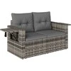 Aosom Dviejų vietų rotango sofa su pagalvėlėmis 124x63x68 cm šviesiai pilka