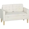 Aosom Dviejų vietų sofa, 117x62x78 cm, kreminė balta, su daiktadėže
