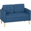 Aosom Dviejų vietų sofa 117x62x78 cm mėlyna, su daiktadėže