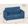 Aosom Dviejų vietų sofa 117x62x78 cm mėlyna, su daiktadėže