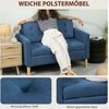 Aosom Dviejų vietų sofa 117x62x78 cm mėlyna, su daiktadėže