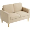 Aosom Dviejų vietų sofa 117x63x79 cm smėlio spalvos kordurovinis apmušalas