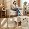Aosom Dviejų vietų sofa 117x63x79 cm smėlio spalvos kordurovinis apmušalas