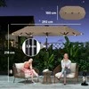 Aosom Dvigubas skėtis 292x150x218 cm, chaki, su LED apšvietimu