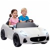 Aosom Elektrinis vaikiškas automobilis, Maserati, 120x72x50 cm, balta, plastikas