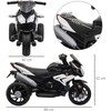 Aosom Elektrinis vaikiškas motociklas, 86x42x52 cm, juoda/balta, plastikas ir metalas