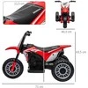 Aosom Elektrinis vaikų motociklas Honda, 71x40.5x43.5 cm, raudonas, plastikas