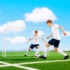 Aosom Futbolo vartai, 301x120x200 cm, balta, metalas