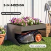 Aosom Garažas robotui vejapjovei su vazonu 75x70x46 cm juodas plienas