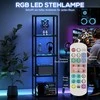 Aosom Grindų lempa, RGB LED su stiklinėmis lentynomis, 45x29x157 cm, juoda