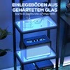 Aosom Grindų lempa, RGB LED su stiklinėmis lentynomis, 45x29x157 cm, juoda