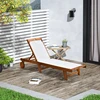 Aosom Gultas 198x55x30-88,5 cm Natūrali+Balta Akacijos mediena
