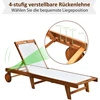Aosom Gultas 198x55x30-88,5 cm Natūrali+Balta Akacijos mediena