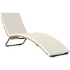 Aosom Gultas 57x175x80 cm Kremas Rotangas Plienas