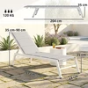 Aosom Gultas 64x181x90 cm Šviesiai pilkas Aliuminio Rėmas