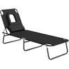 Aosom Gultas gultas 187x58x36 cm juodas, sulankstomas, metalinis rėmas