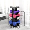 Aosom Hantelių rinkinys 3 poros su laikymo stovu 13x6x5.5 cm violetinė+rožinė+mėlyna metalas
