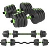 Aosom Hantelių rinkinys 30 kg reguliuojamas 140x22x22 cm žalias, plastikas