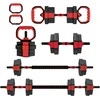 Aosom Hantelių rinkinys, 6-in-1 reguliuojamas 15 kg, 100x18x18 cm, raudona, plastikas