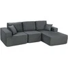 Aosom Kampinė miegamoji sofa, modulinė L formos, 267x168x85 cm, tamsiai pilka, kordo audinys