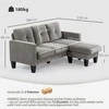 Aosom Kampinė sofa, 186x130x84 cm, ruda, audinys