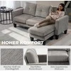 Aosom Kampinė sofa, 186x130x84 cm, ruda, audinys
