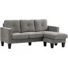 Aosom Kampinė sofa, 186x130x84 cm, ruda, audinys