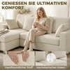 Aosom Kampinė sofa 3 vietų su apverčiama chaise 235,5x145x88 cm smėlio spalvos aksominis apmušalas