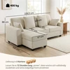 Aosom Kampinė sofa 3 vietų su apverčiama chaise 235,5x145x88 cm smėlio spalvos aksominis apmušalas
