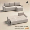 Aosom Kampinė Sofa L formos 3 vietų Sofa Lova 226x125x86 cm Smėlio spalvos Aksominis Apmušalas
