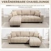 Aosom Kampinė sofa, L formos 3 vietų su lanksčia šezlongu, 242x156x87 cm, smėlio spalvos, metalinis rėmas