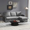 Aosom Kampinė sofa-lova su patalynės dėže, 211,5x146x85 cm, šviesiai pilka, audinys