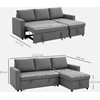 Aosom Kampinė sofa-lova su patalynės dėže, 211,5x146x85 cm, šviesiai pilka, audinys