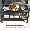 Aosom Kavos staliukas Dvigubas lauko stalas 92x50x45 cm Juodas rotangas