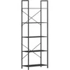 Aosom Knygų lentyna, 60x30x170.5 cm, Juoda, Metalas