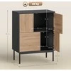 Aosom Komoda 60x35x78 cm juoda, natūrali mediena, MDF, metalas