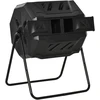 Aosom Komposto dėžė 71x65x96 cm Juoda Plastikas ir Plienas