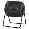 Aosom Komposto dėžė 71x65x96 cm Juoda Plastikas ir Plienas