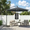 Aosom Konsolinis skėtis 302x295x242 cm Tamsiai pilkas metalas