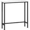Aosom Konsolinis stalas, 75x24x76 cm, juodas, reguliuojamas