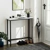 Aosom Konsolinis stalas, 75x24x76 cm, juodas, reguliuojamas